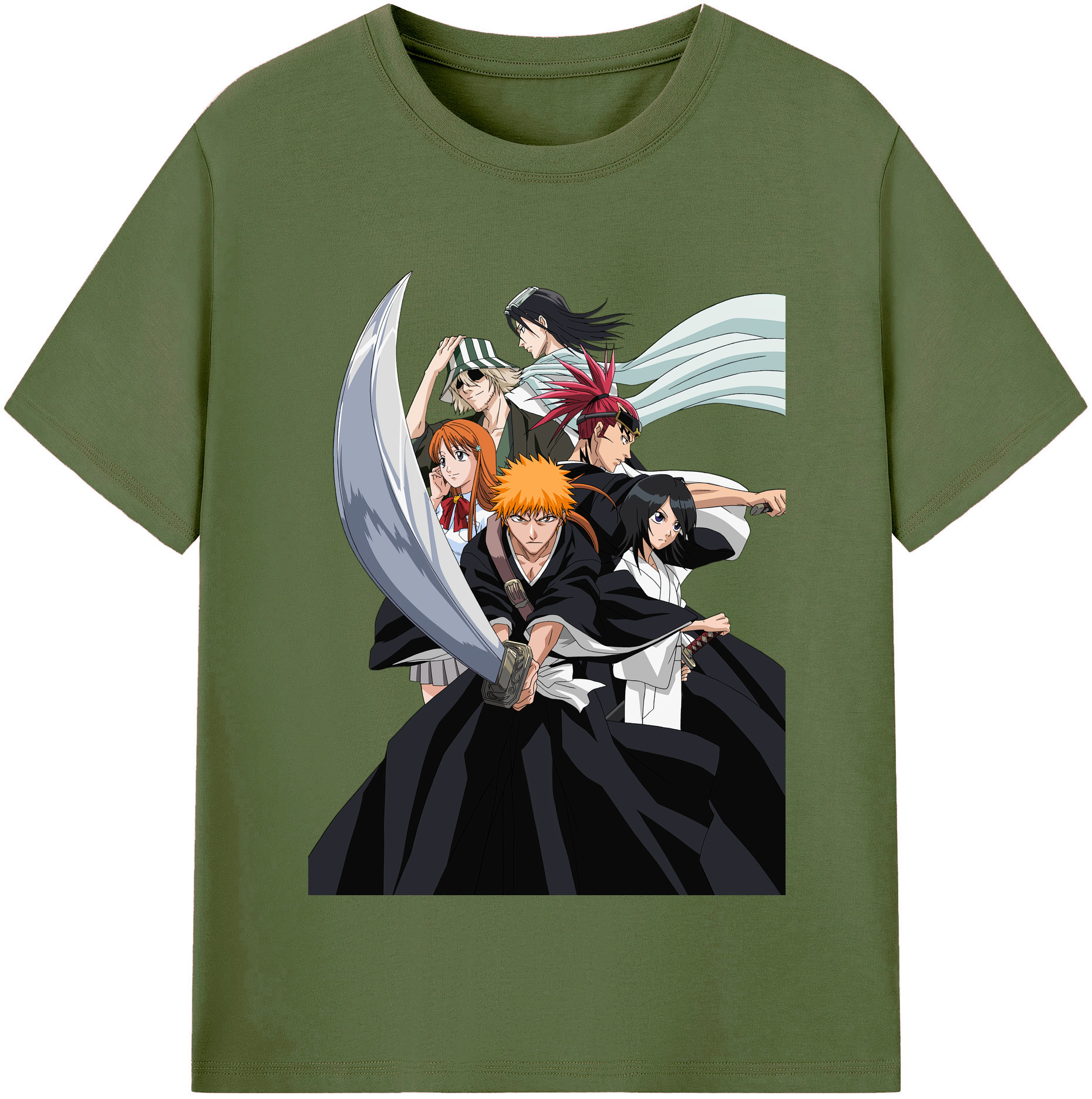 （画像用） ブリーチ 黒崎一護（くろさき いちご）BLEACH Kurosaki Ichigo 綿100％半袖Tシャツ（フロントプリント）